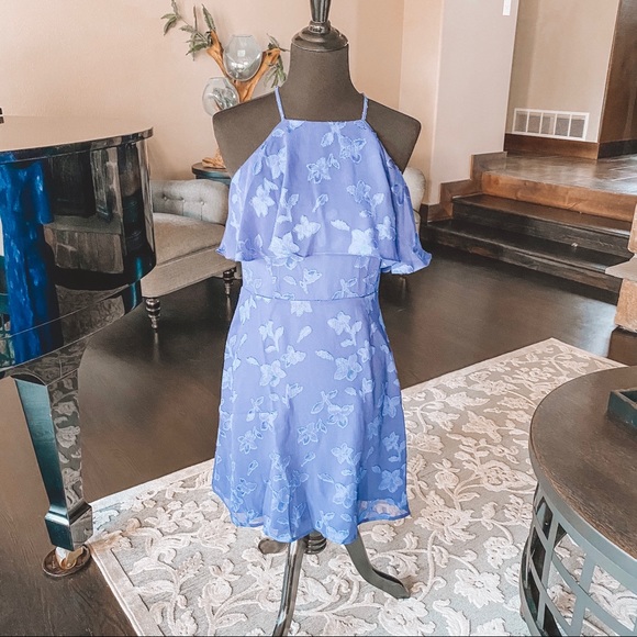 19 Cooper Popover Halter Dress Royal Blue Medium - Picture 3 of 8